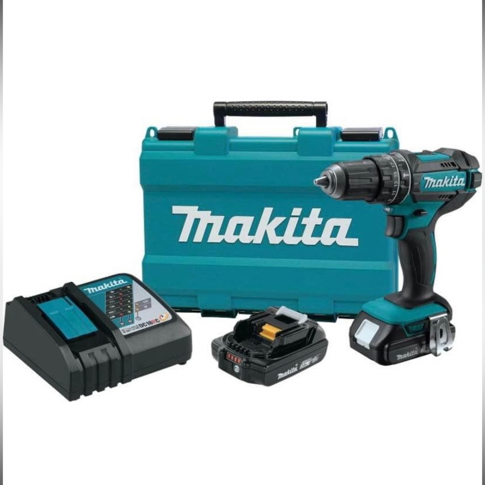 MAKITA XPH10 18V Compact Lithium-Ion Cordless 1/2 inch Hammer Driver-Drill Kit